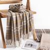 Plaid Scarf Women's Winter New Korean Version Versatile Imitation Cashmere Scarf Couple's Warm Shawl Men's Autumn and Winter