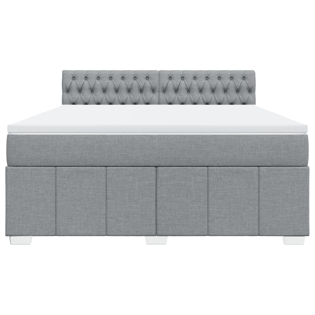 Vidaxl Letto Continentale Con Materasso, Grigio Chiaro, Tessuto, 180X200Cm