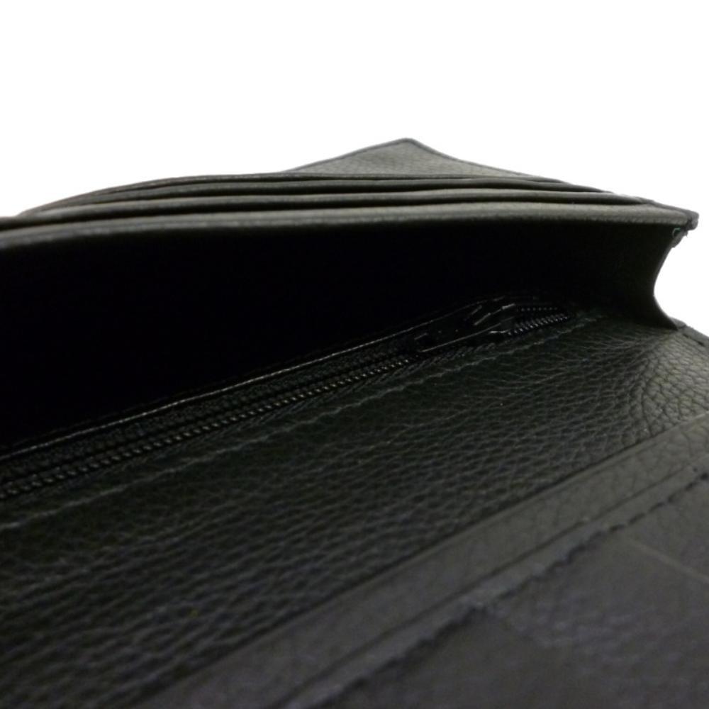 Santa Maria Herren Langbörse, Seltenes Leder Elefantenmuster, Mattes Schwarz auf einer Seite