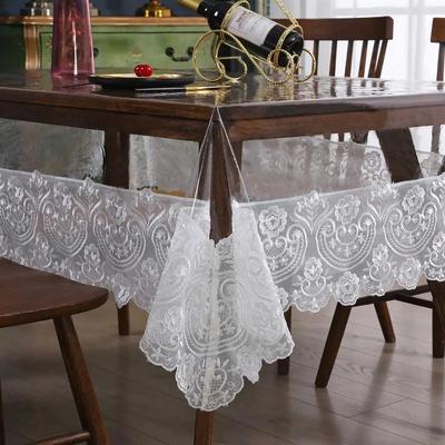 PVC Soft Glass Tablecloth Waterproof Oil Proof Tea Table Mat Transparent Anti Slip No Wash Hotel Dining Table Tablecloth