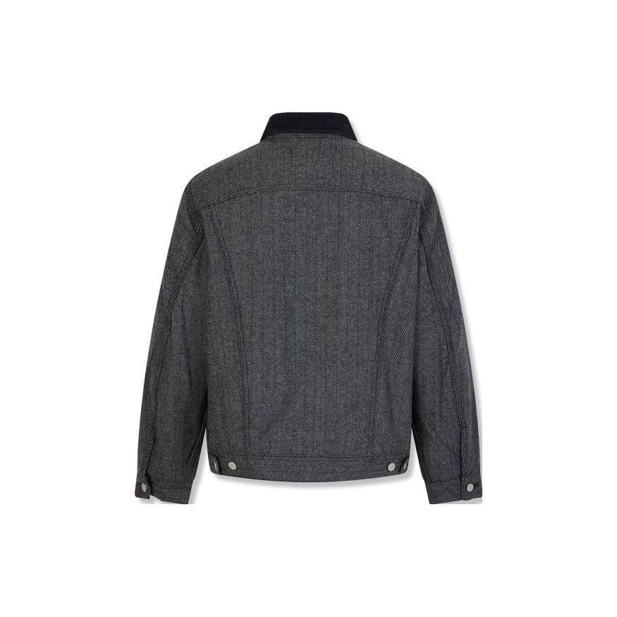 Levis Collared Long Sleeve Button Down Denim Jacket With Double Pockets Men jackets Dark-Gray A1225-0000