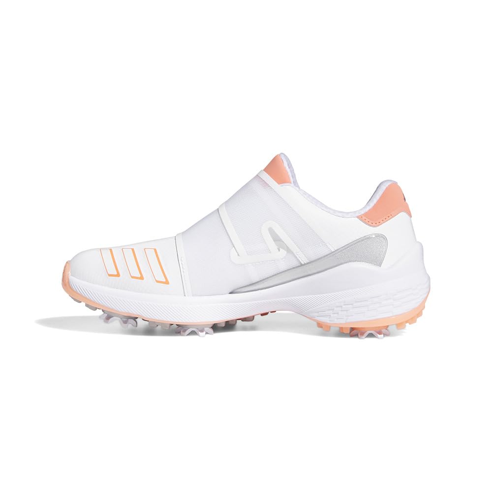 Golf Shoes ZEDGE 23 Boa Footwear Metallic cm [Adidas Golf] Women's White/Coral Fusion/Silver 25.0