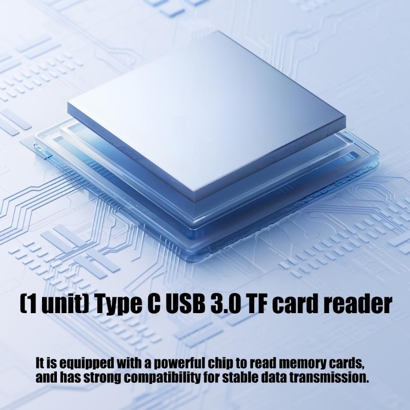 Universal Type C USB3.0 TF Card Reader With Metal Housing For Smartphones And Computers Fast Data Transfer