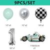 9Pcs Racing Car Foil Balloon 32inch 123 Number Helium Ballons Round Tyre Globos Happy Birthday Party Decorations Kid Baby Show