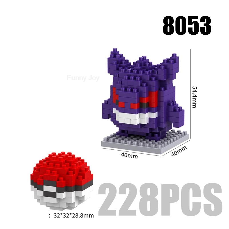 Funny Pokemon Building Blocks Assembly Anime Picachu Charizard Doll Blastoise Bulbasaur Gengar Pokémon Bricks Toy for Kid Gift