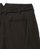 NOIRER Belted Two-Tuck Wide Slacks (Brown Stripe)