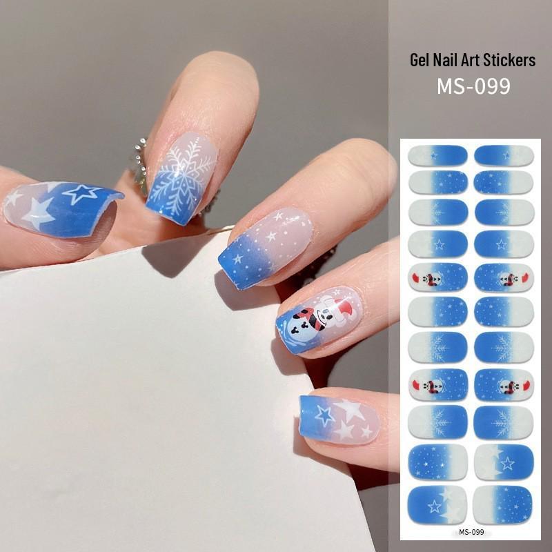 New Style Red Book Gel Nail Stickers: Semi-Western, Korean No-Bake Nail Art