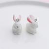 Pack of 5 Cute Rabbit Jewelry Charm Flocking Cartoon Rabbit Pendant Adorable Jewelry Findings for Earrings Keychains