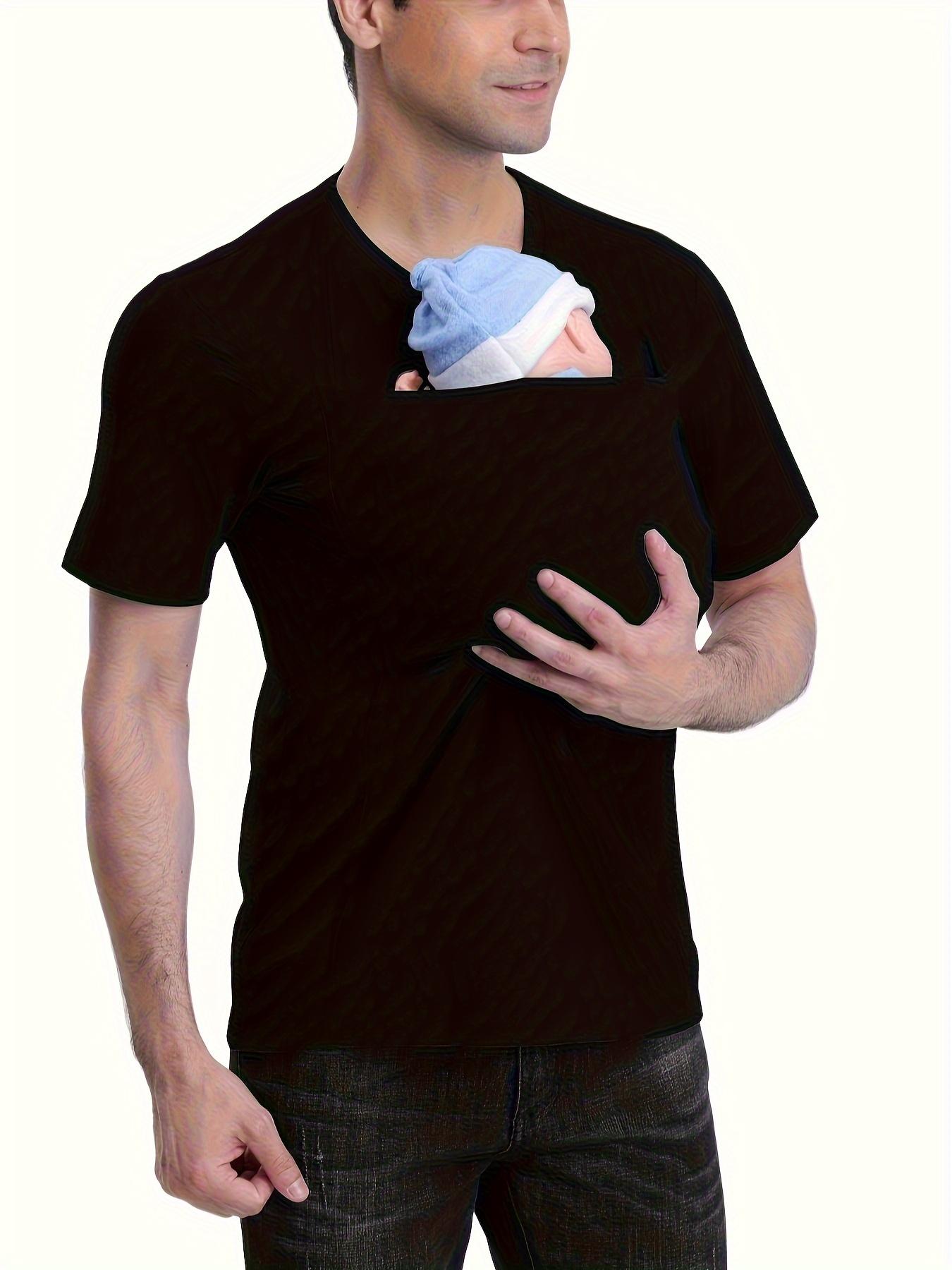 

Новая модная повседневная мужская футболка-кенгуру для папы S чёрный