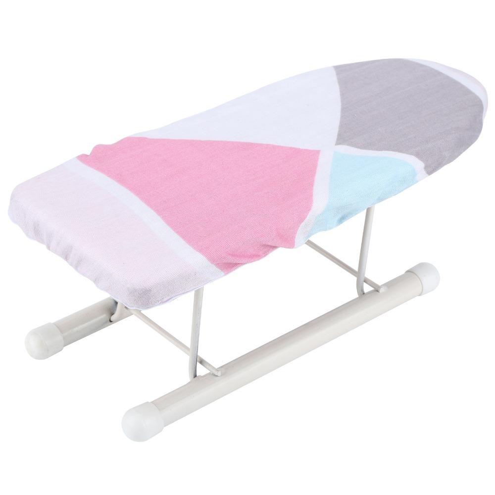 Desktop Ironing Board Portable Ironing Stand Practical Clothing Ironing  Home Ironing Pink grid