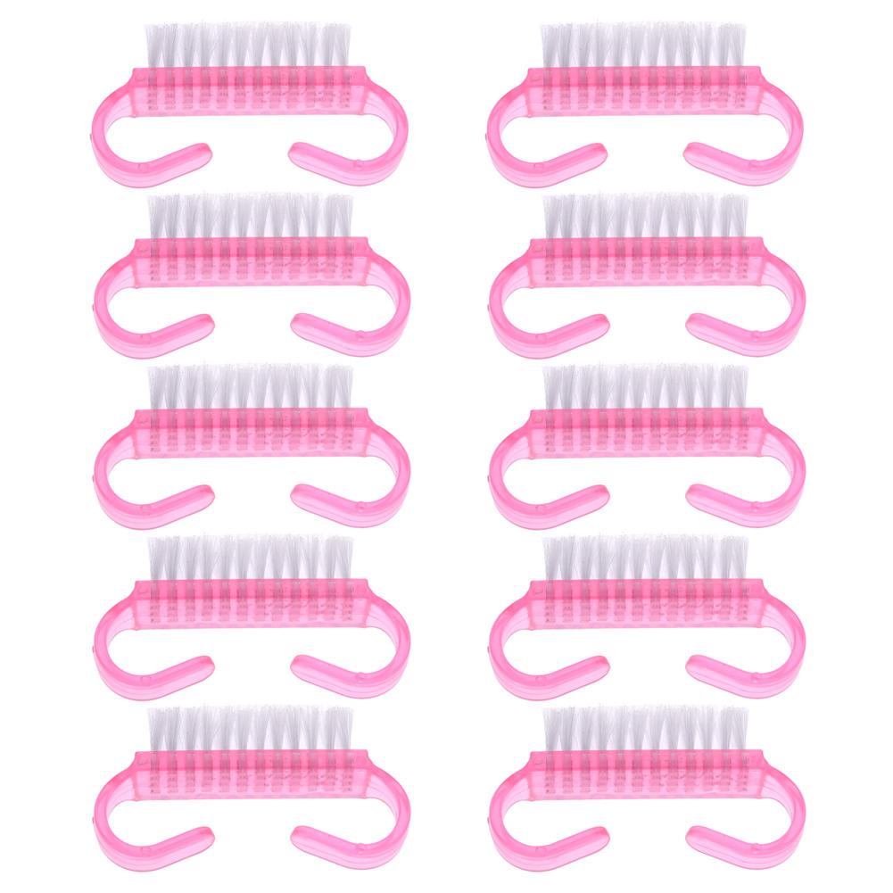 

10шт кисти для чистки ногтей розовые пластиковые ручки для удаления пыли маникюрные инструменты