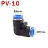 10PCS PV Degree Elbow Pneumatic Quick Fitting Plastic 4mm 6mm 8mm 10mm 12mm Air Hose Fitting Pipe Push In Water Quick Connector