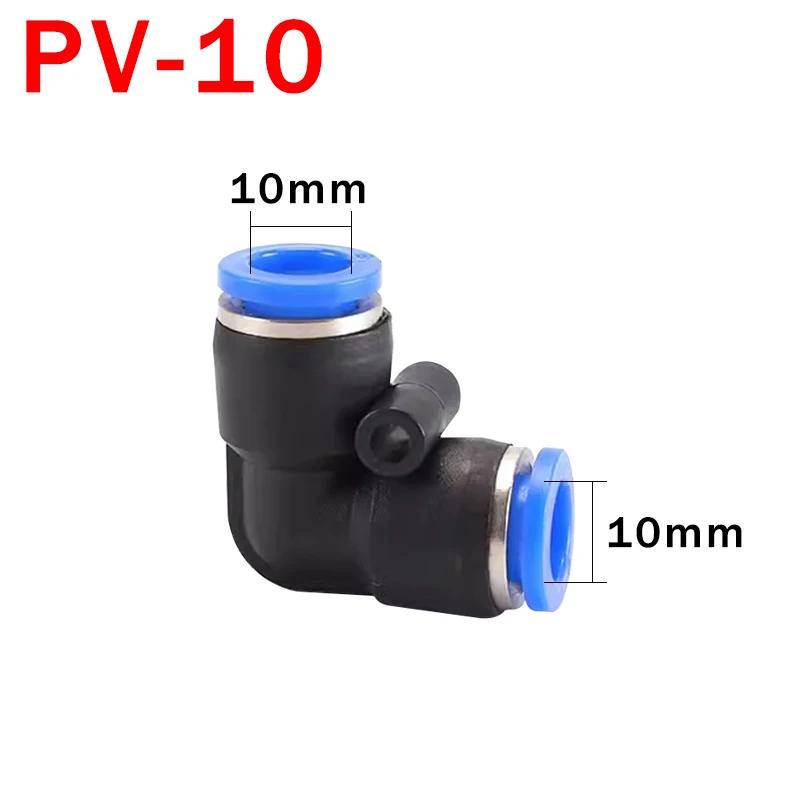 10PCS PV Degree Elbow Pneumatic Quick Fitting Plastic 4mm 6mm 8mm 10mm 12mm Air Hose Fitting Pipe Push In Water Quick Connector