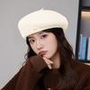 Korean Style Large Head Hat for Women in Autumn and Winter Warm and Fashionable Versatile Wool Beret Korean Style Face Showing Little Painter Hat