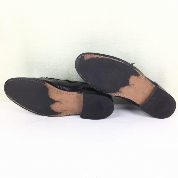 80er-90er Vintage NUNN BUSH Goodyear rahmengenäht Quasten-Loafer Schwarz Größe 9.5D 27.0 Leder(GEBRAUCHT)