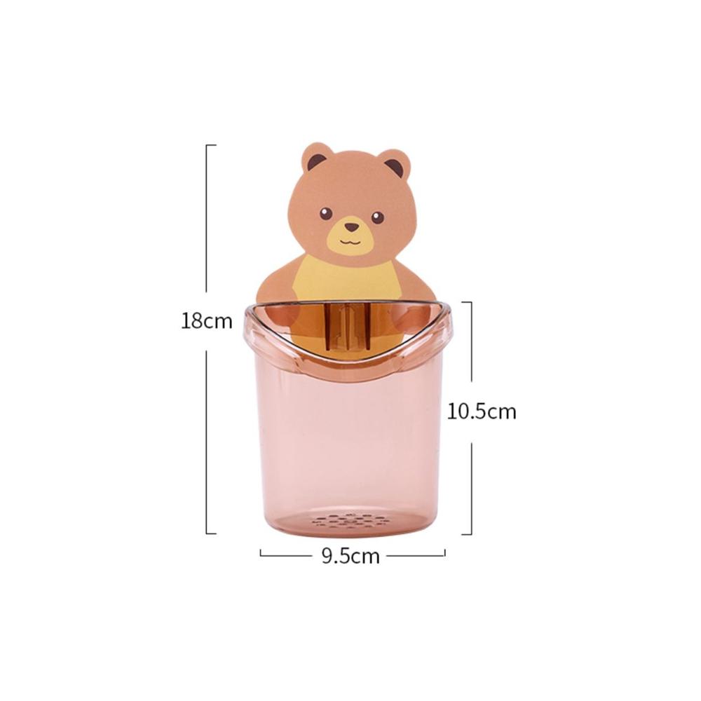 Bathroom Cute Bear Shaped Storage Box Cup Organizer Razor Stand Toothbrush Holder Toothpaste Rack