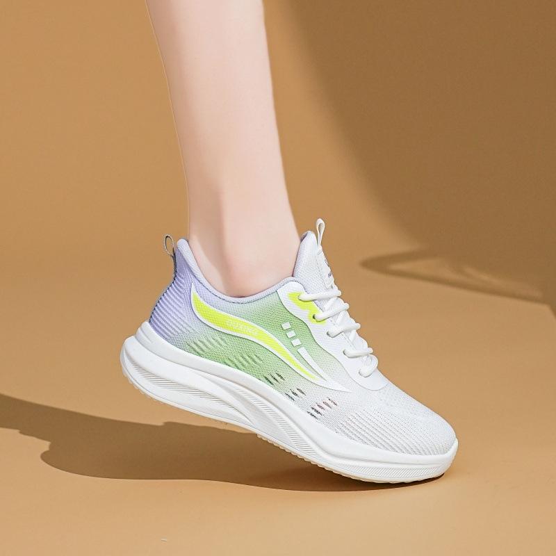 Women's Gradient Knit Sneakers Spring Lightweight Platform Athletic Shoes for Students,Breathable Casual Running Shoes