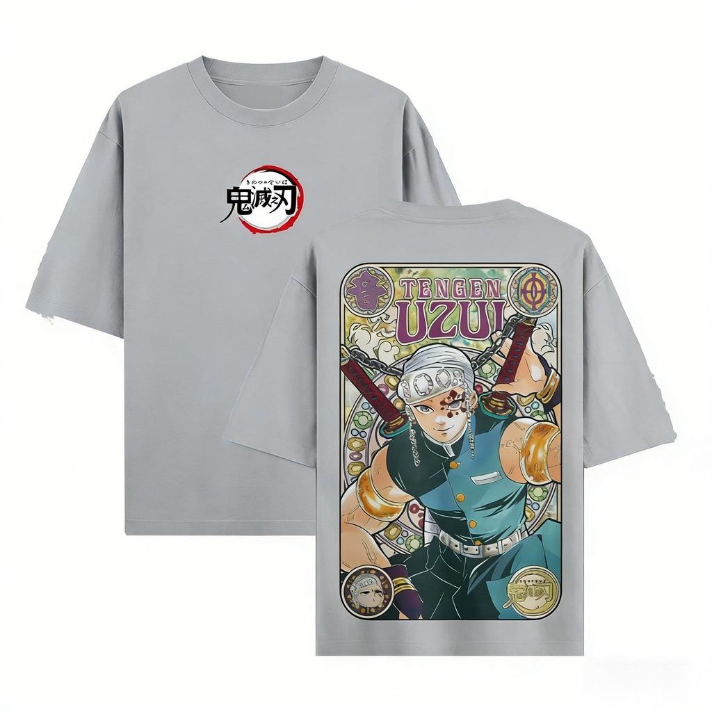 Anime Demon Slayer Tengen Uzui Zenitsu T Shirt Men Women Casual Short Sleeve Summer Graphic Tee Harajuku Streetwear Cosplay Y2k