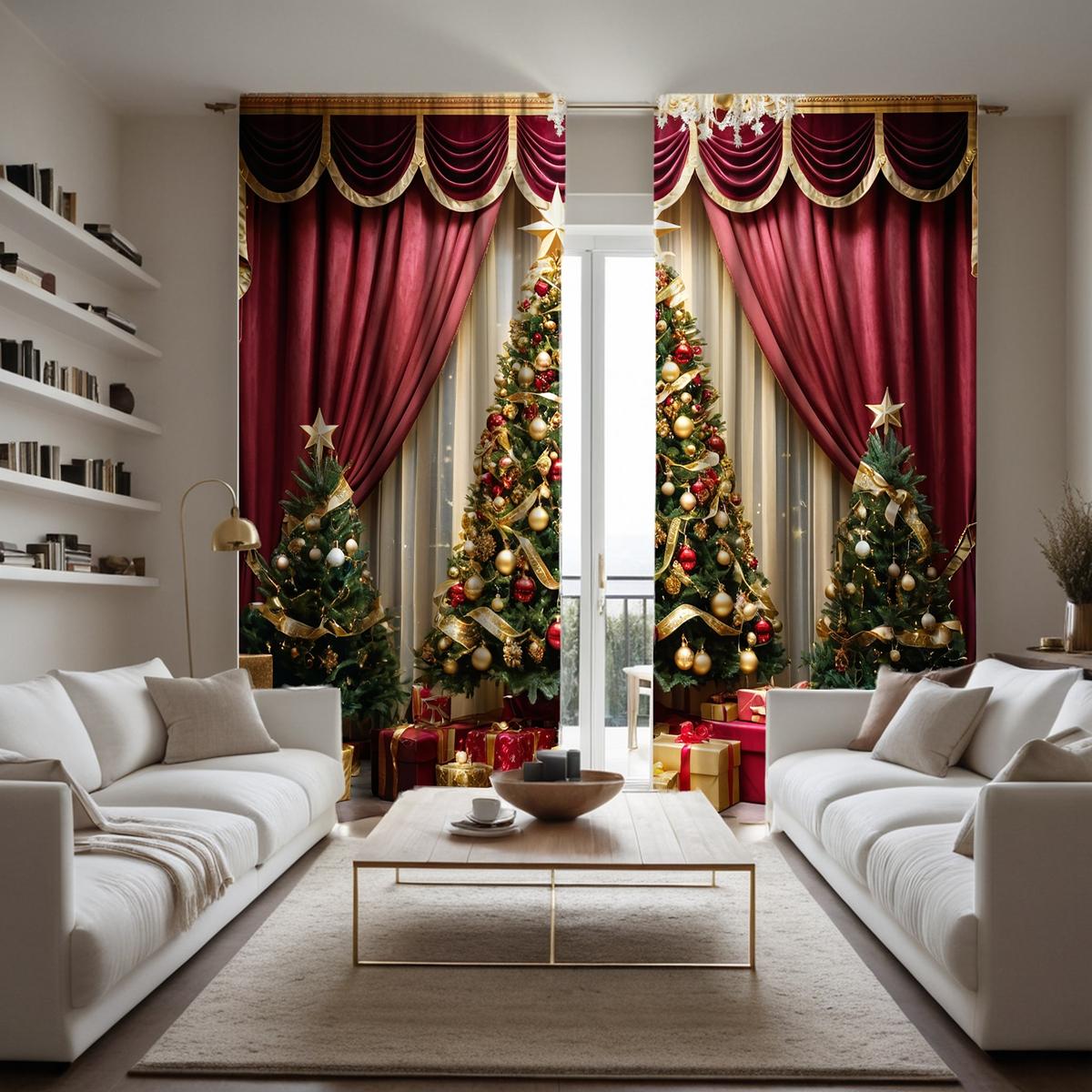 

2-х компонентный HD цифровой красный галстук французская атмосфера рококо роскошные шторы украшение дома стиль украшения гостиной спальни штанга c W52H63inchW132H160cm