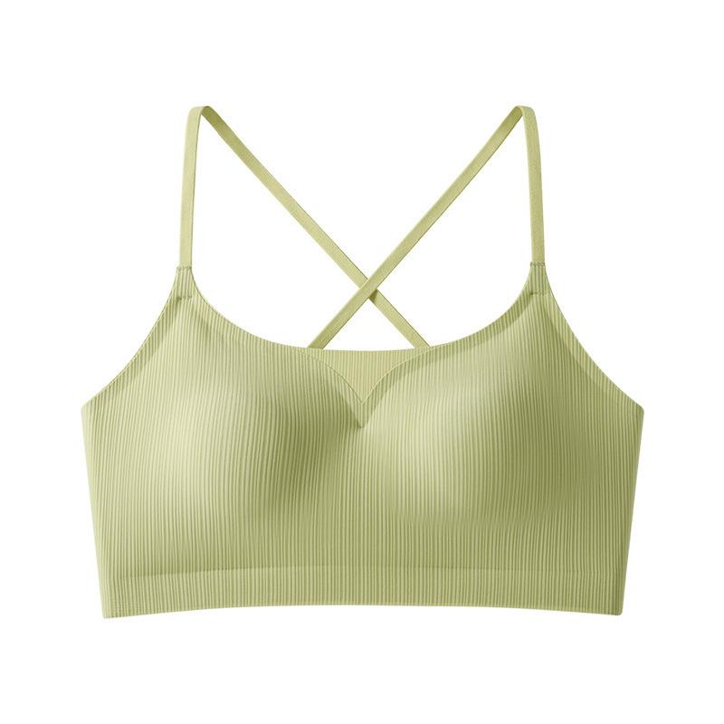 Cross beautiful back underwear women's summer thin collection integrated with chest pad tube top seamless sexy big halter bra