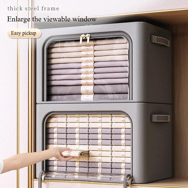 Bac de rangement en tissu extra large avec séparateurs Organisateur de vêtements pliable pour placard Chambre à coucher Polyvalent Organisation de la maison