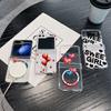 3PCS Foldable Shockproof Case for Samsung Z Flip6 Flip5 Flip4 for Magsafe Magnetic Balloon Kiss Lips Pattern Clear Hard Pc Slim Case Cover