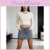 Denim Skirt For Women With Water Wash Finish And Stretch Fabric For Casual Summer Wear