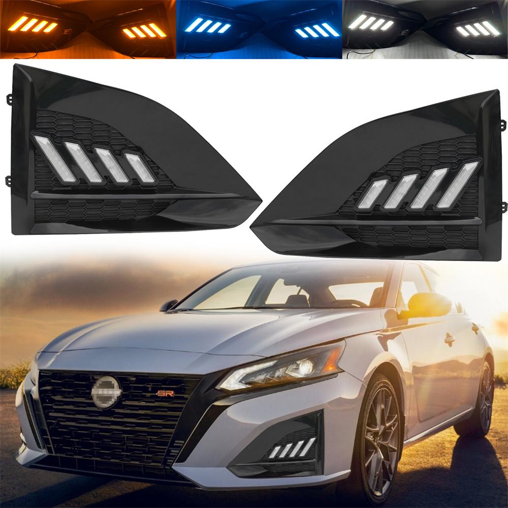 Sequential LED Fog Light Daytime Running Lamp Tricolor For Altima 2023-2024 DRL