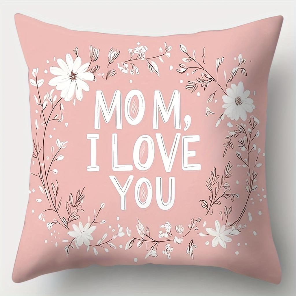 Home Decor Mom Love Decorative Cushion For Mother'S Day Pattern Cushion Cover Suitable For Sofa Bedroom Car Pillow Cover
