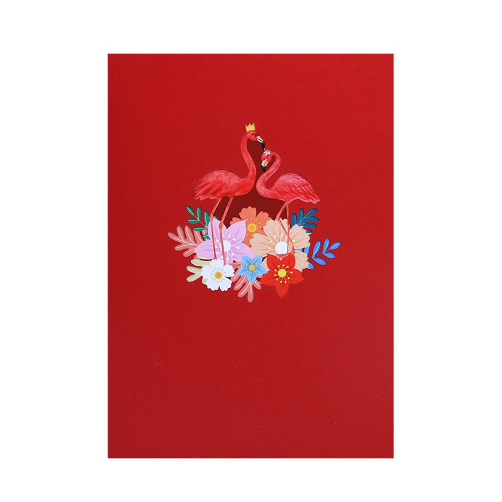 Pop-Up Grußkarten 3D Floral Flamingo Pop-Up Karte Geburtstagskarte Geschenkkarten für Valentinstag Abschluss Jubiläum