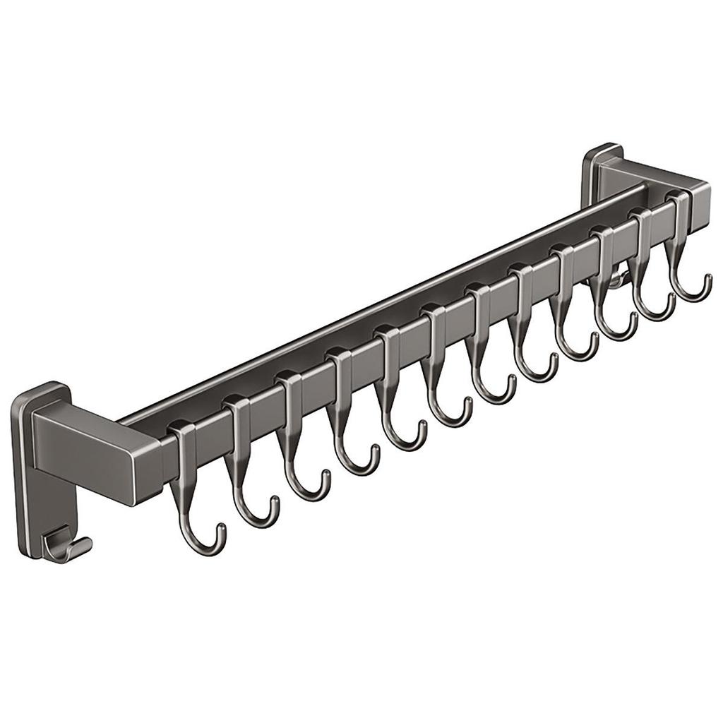 Punch-Free Kitchen Hanging Rod for Utensils, Spatulas, and Pots - Multi-Functional Wall-Mounted Storage Rack