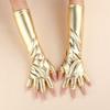 High Quality Glossy Finish Half Finger Gloves Punk Style Imitation Leather PU Leather Gloves Cosplay Gloves Punk Cosplay