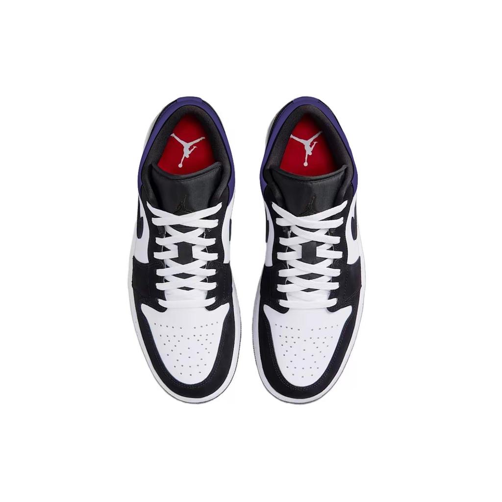 Jordan Air Jordan 1 Purple Toes Abrasion Resistant Low top Vintage Basketball Shoes Unisex Black Purple HF3148-106(Team1291-)