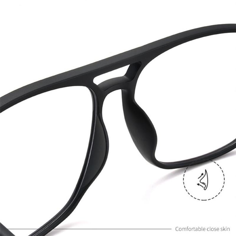 Square Finished Myopia Glasses Anti-Blue Light Big Frame Double Beam Myopes Lunettes Diopter 0 -0.5 -0.75 -1.0 -2.0 -2.5 T -6.0