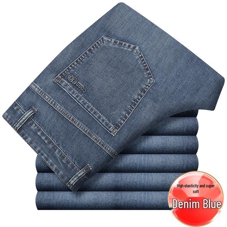 Damen High Waist Tencel Jeans - Frühling/Sommer Leicht, Stretch, Große Größen, Gerade, Freizeit Hose