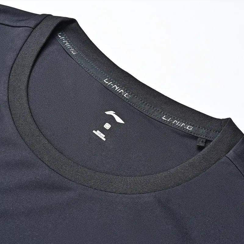 Li Ning Logo Round Neck Short Sleeve T-Shirt Solid Color Quick-Dry Comfortable Shorts Casual Sports Set Unisex Sets YATV115-2