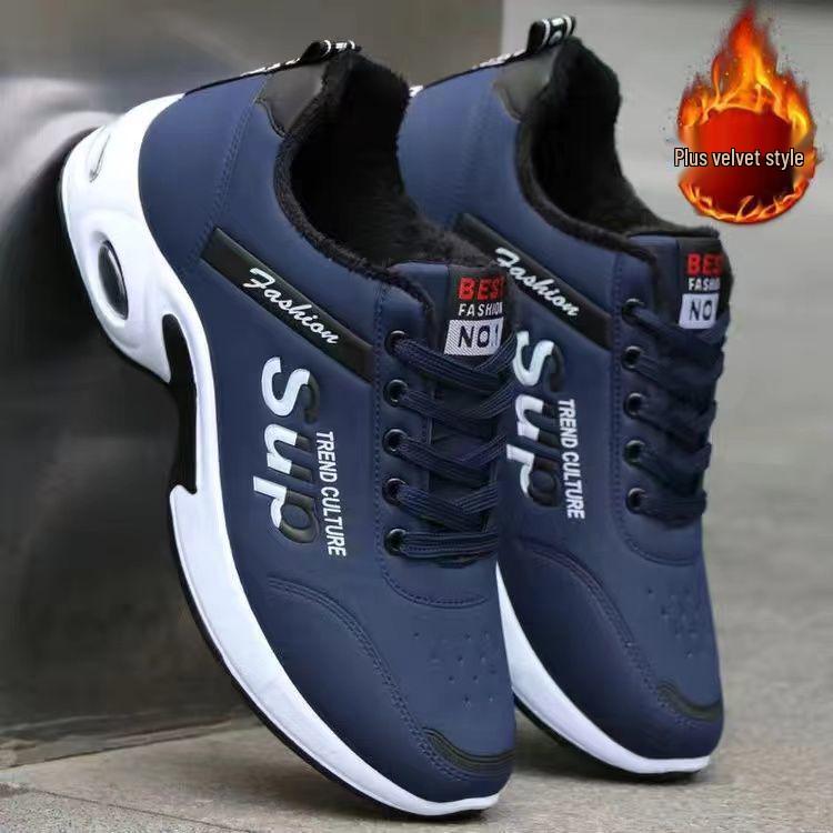 

Men s Waterproof Non-slip Leather Running Shoes - Lightweight, Soft Sole for Casual Wear 43 Standard