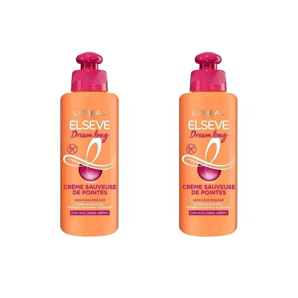 L'Oréal ELSEVE Haarpflege-Creme 200ml 2er-Pack Langes Haar Traum-Haarpflege-Creme zur Rettung der Spitzen von geschädigtem langem Haar