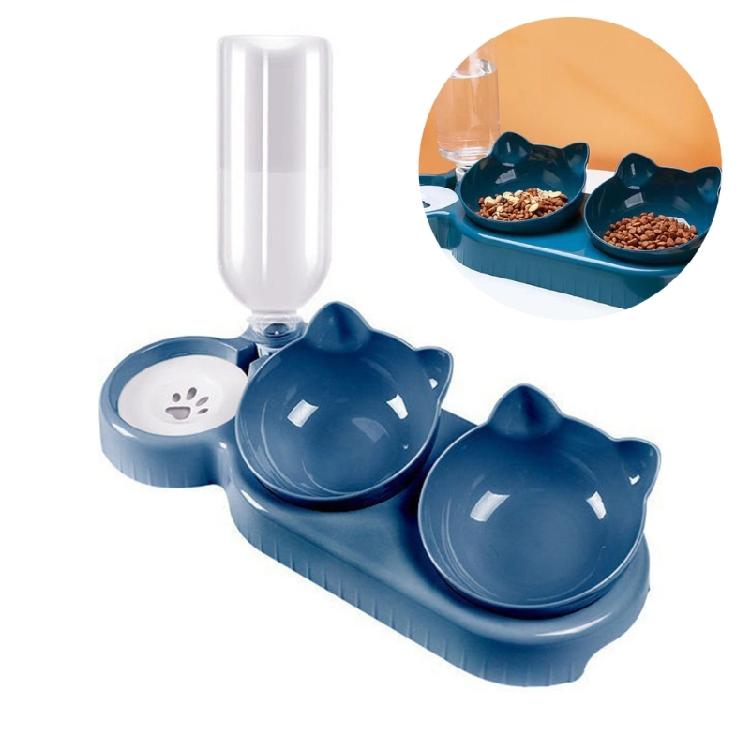 3 in 1 Dogs Feeder Cat Food Water Bowl No-Spill Feeder Bowl Water Bottle