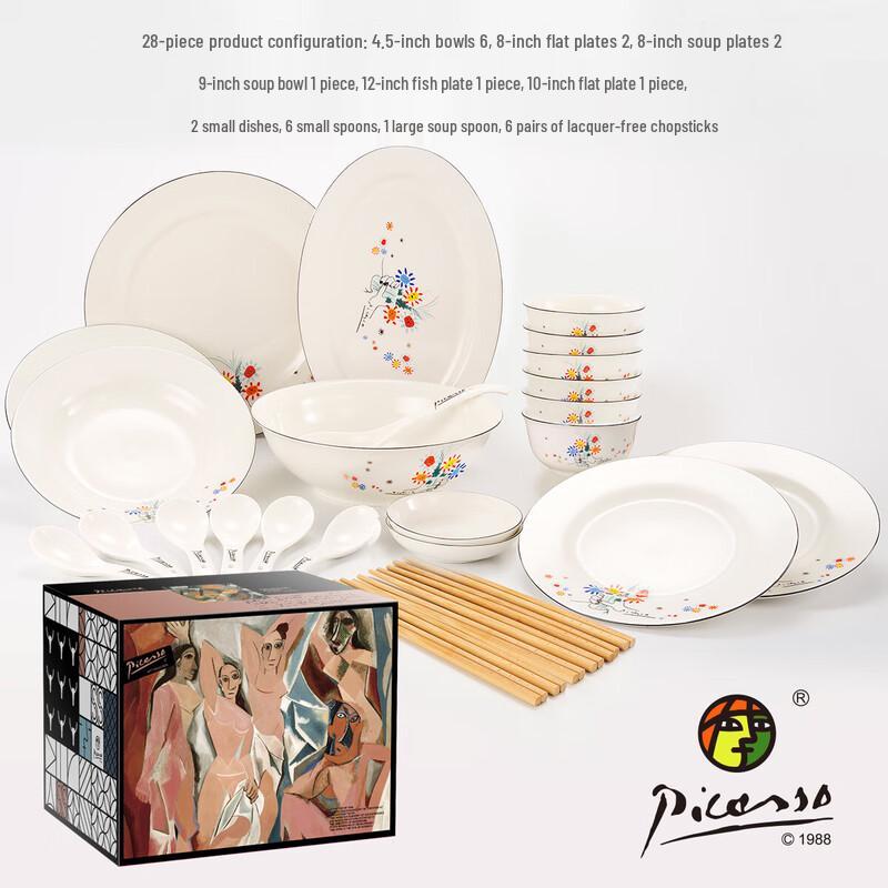 Picasso Flowers of Friendship Ceramic Dinnerware Set