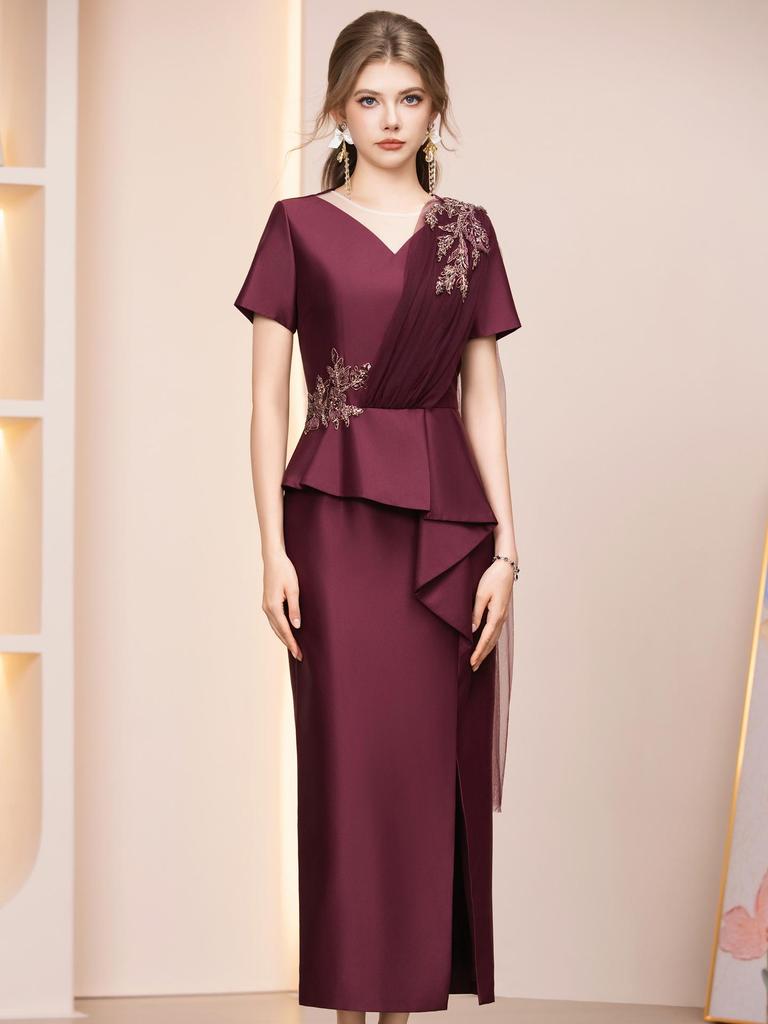 Rochie de Seară Lungă Elegantă cu Strass-uri Zhi Li, Stil Lux Ușor 2026
