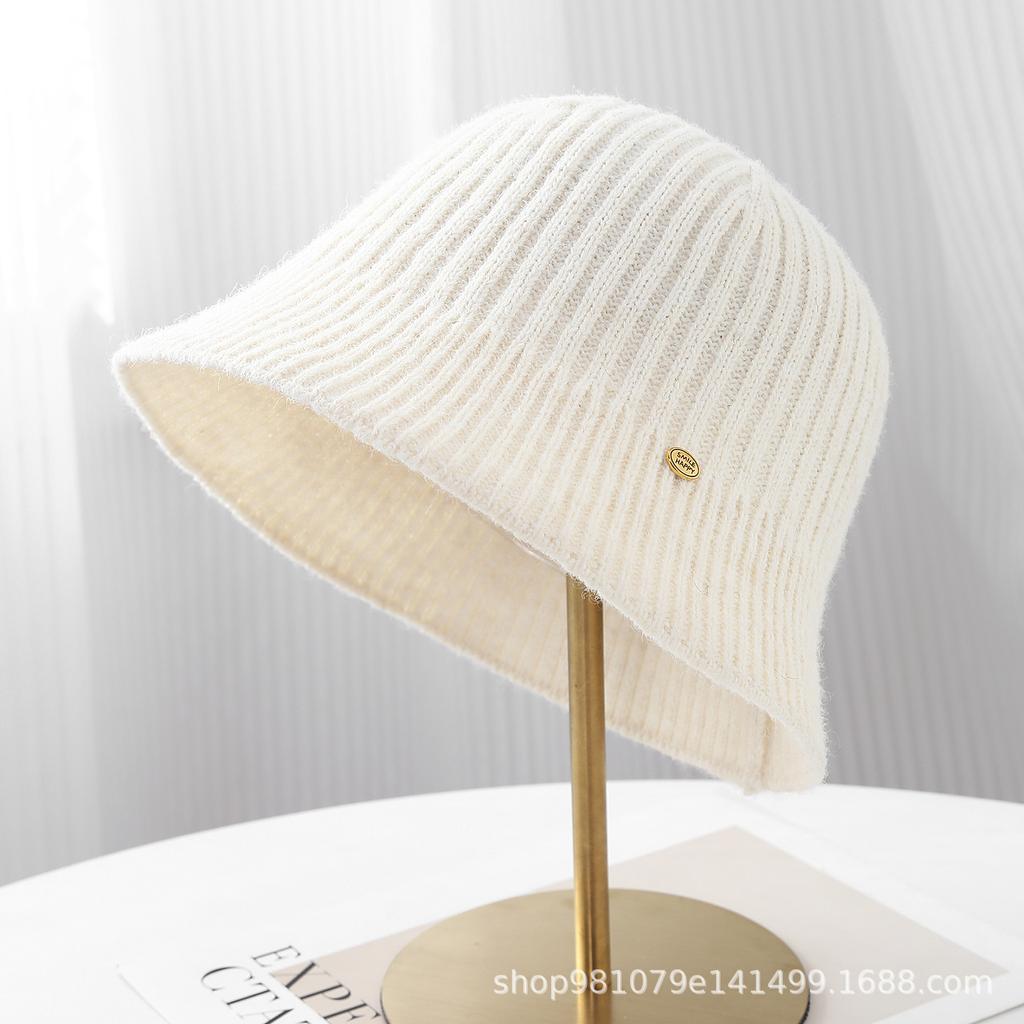 Solid color exquisite feeling women's bucket hat retro trend basin hat new simple personality temperament texture bucket hat