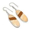 Natural Picture Jasper Gemstone Handmade 925 Sterling Silver Earring 1.77" AE-11624