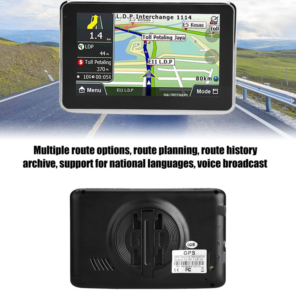 Univerzální 5palcový dotykový displej Autonavigace GPS Navigace DDR256M 8G MP3 FM Mapa Evropy Q5 1