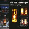 USB LED Flammennachtlicht, Dynamische flackernde Milchglas-Stimmungsleuchte, Atmosphärenbeleuchtung für Haus- und Autodekoration