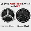 New Hot 2026 Car Front Bumper Grill Star Badge Emblem OE Style 3D Mirror Finish Style LED Logo Emblem For Mercedes Benz GLC250 G