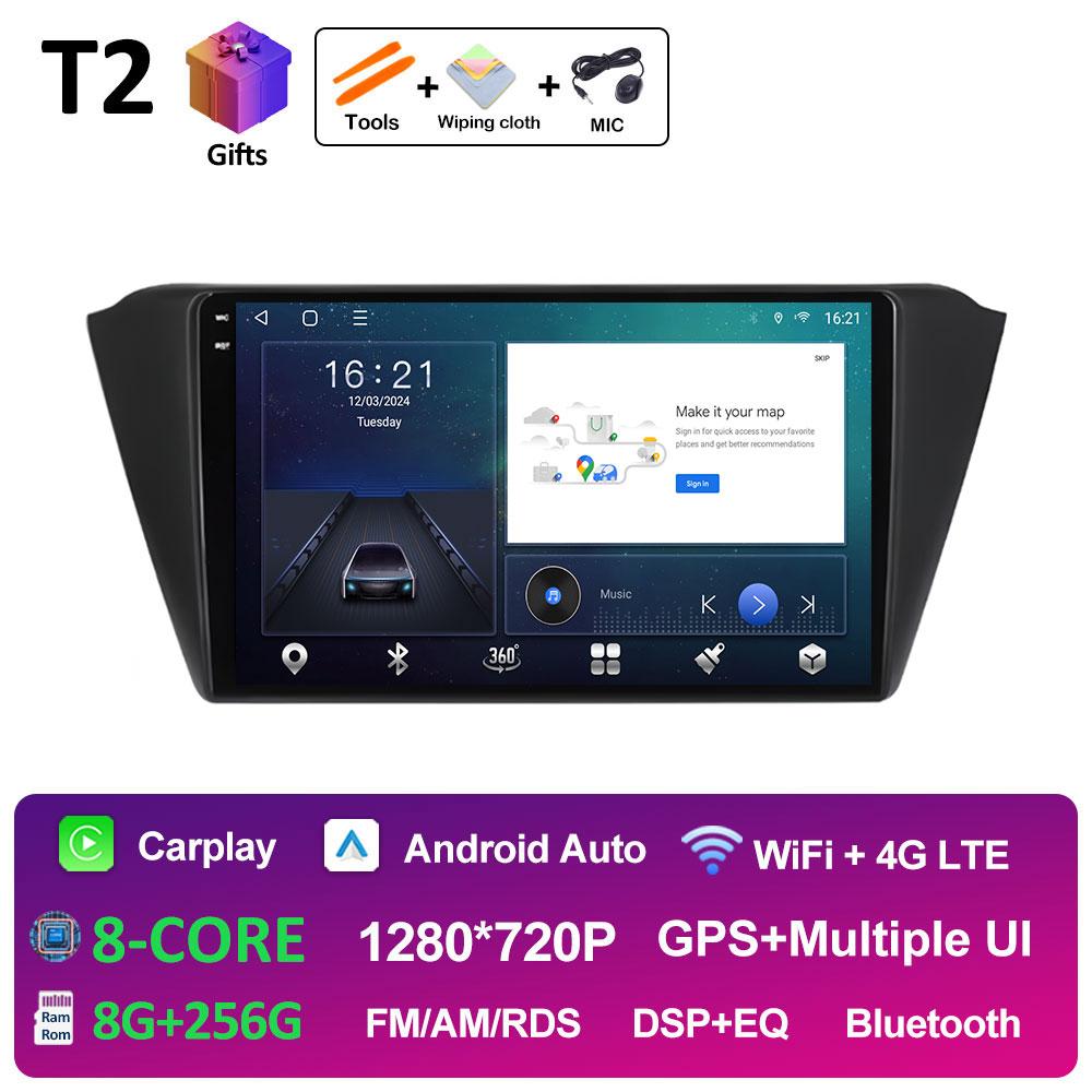 For Skoda Fabia 3 III 2015 - 2019 Android Intelligent System DSP Stereo QLED IPS Screen GPS Navigation Cooling fan WIFI No 2 din