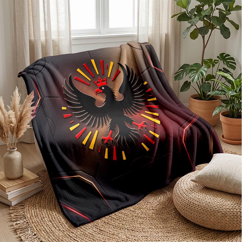 Belgium Football Printed Flannel Blanket Skin Friendly Warm Decorative Throw for Indoor Couch Bed Daily Use