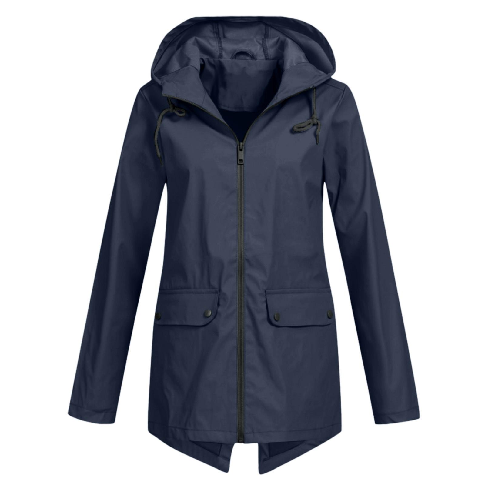 

European & American Fleece-Lined Hooded Windbreaker for Autumn/Winter Outdoor Activities 2025 L темно-синий