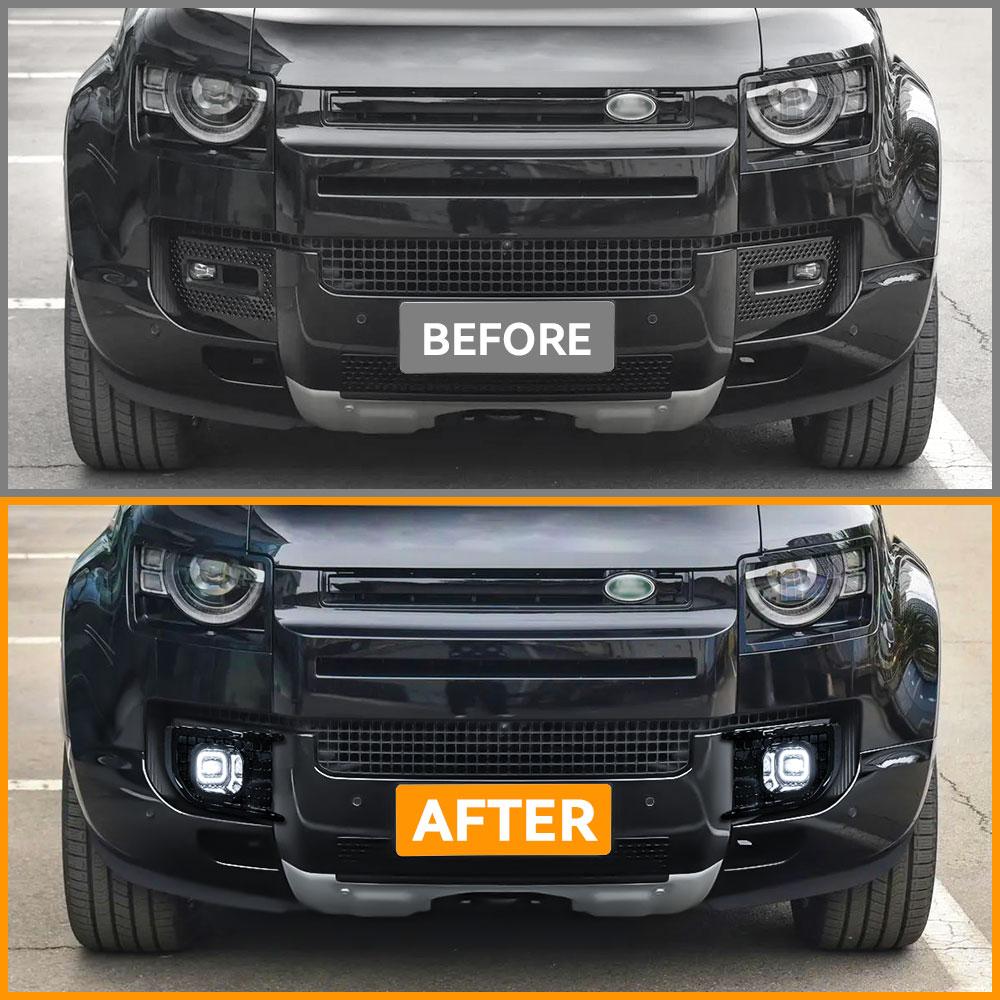 New Style LED Fog Lights Kit For Land Rover Defender 90 110 130 2020 2021 2022 Led Daytime Running Light Fog Lamp Headlight